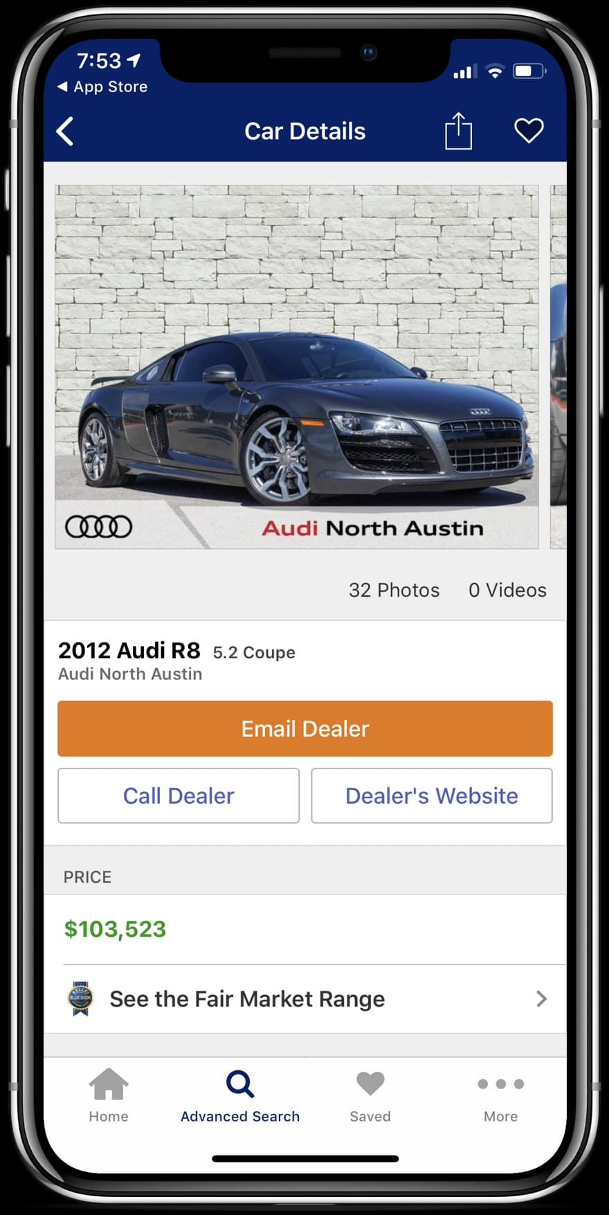Autotrader app screenshot