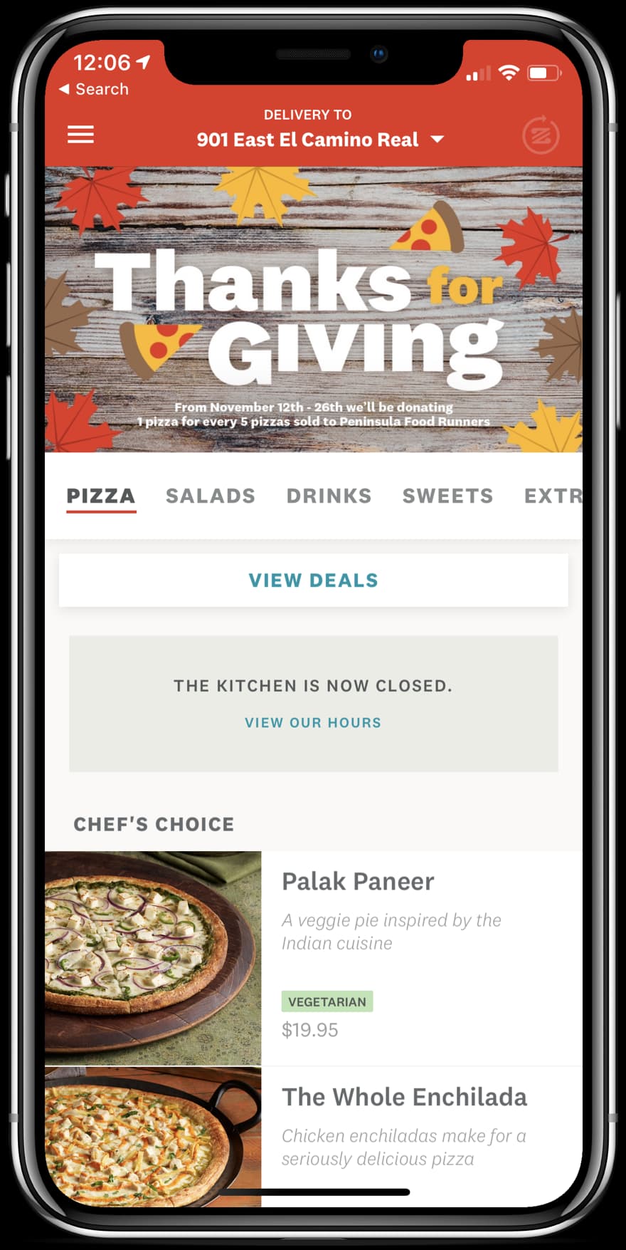 Zume Pizza app screenshot